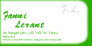 fanni lerant business card